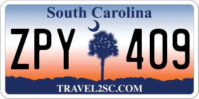 SC license plate ZPY409