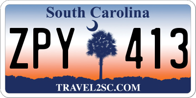 SC license plate ZPY413