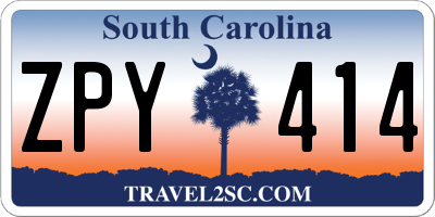 SC license plate ZPY414