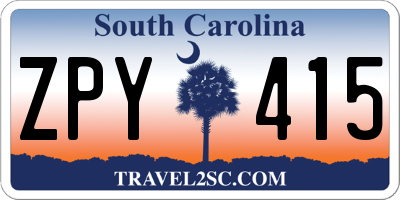 SC license plate ZPY415