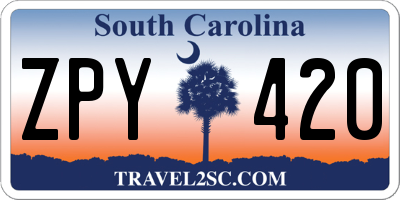 SC license plate ZPY420