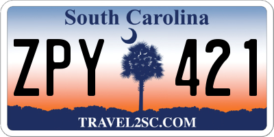 SC license plate ZPY421