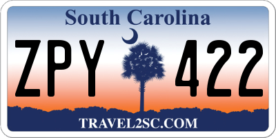 SC license plate ZPY422