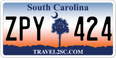 SC license plate ZPY424