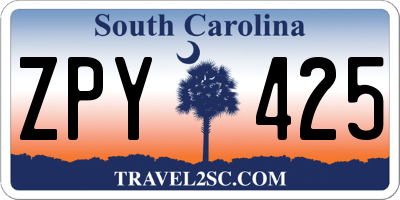 SC license plate ZPY425