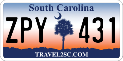 SC license plate ZPY431