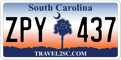 SC license plate ZPY437