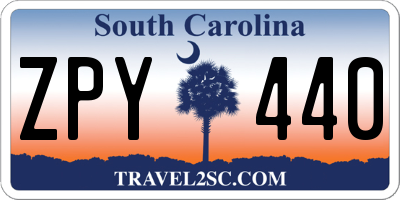 SC license plate ZPY440