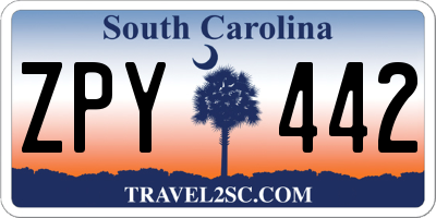 SC license plate ZPY442