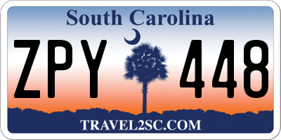 SC license plate ZPY448