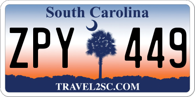SC license plate ZPY449