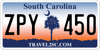 SC license plate ZPY450