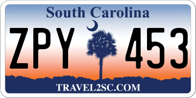 SC license plate ZPY453