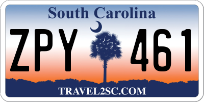 SC license plate ZPY461