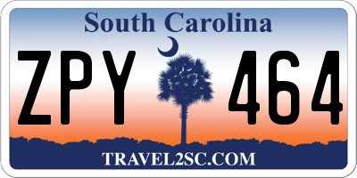 SC license plate ZPY464