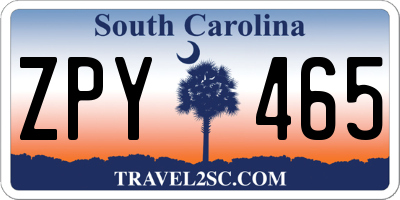 SC license plate ZPY465