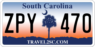 SC license plate ZPY470