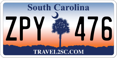 SC license plate ZPY476