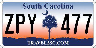 SC license plate ZPY477