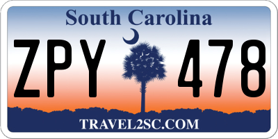 SC license plate ZPY478