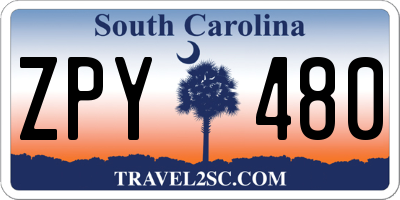 SC license plate ZPY480