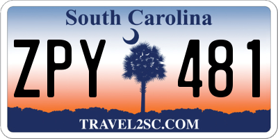 SC license plate ZPY481