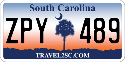 SC license plate ZPY489