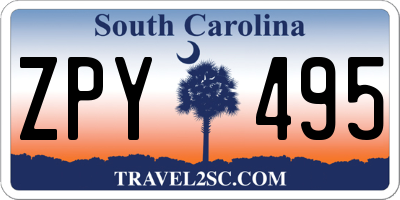 SC license plate ZPY495