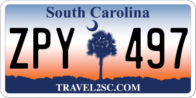 SC license plate ZPY497
