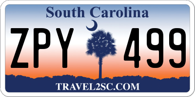 SC license plate ZPY499