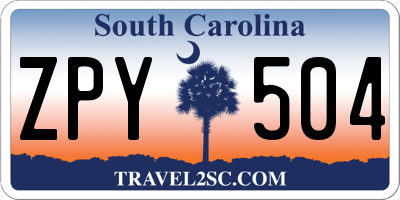 SC license plate ZPY504