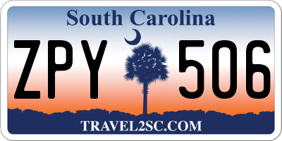 SC license plate ZPY506