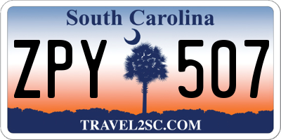SC license plate ZPY507