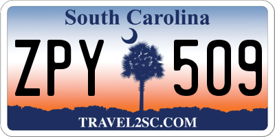 SC license plate ZPY509
