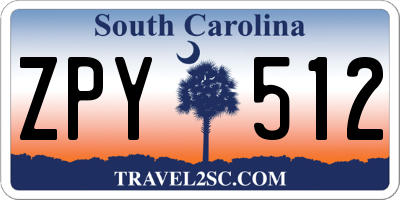 SC license plate ZPY512