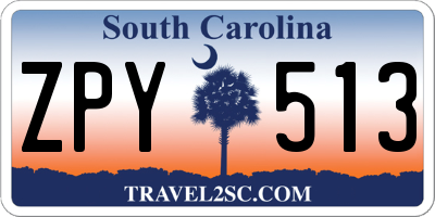SC license plate ZPY513