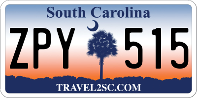 SC license plate ZPY515