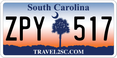 SC license plate ZPY517