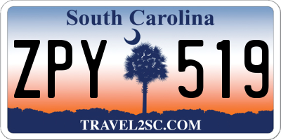 SC license plate ZPY519