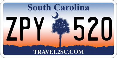 SC license plate ZPY520