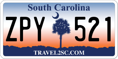 SC license plate ZPY521