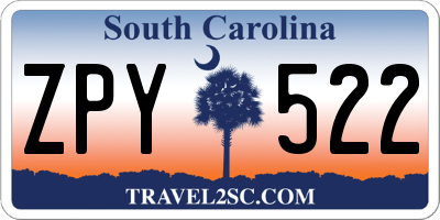 SC license plate ZPY522