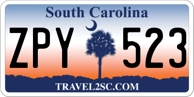 SC license plate ZPY523