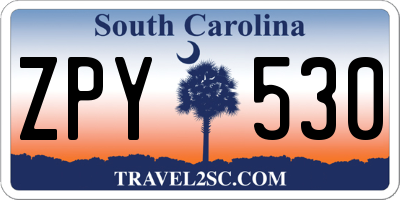 SC license plate ZPY530
