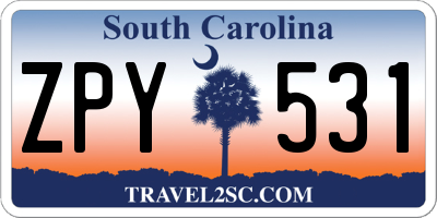 SC license plate ZPY531