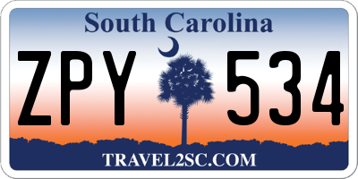 SC license plate ZPY534