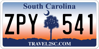SC license plate ZPY541