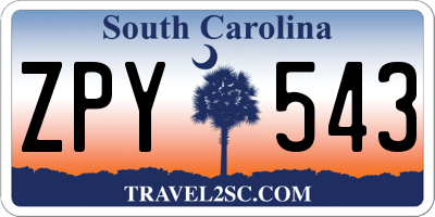 SC license plate ZPY543