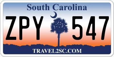 SC license plate ZPY547