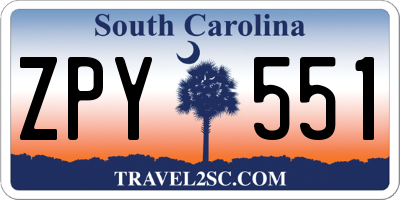 SC license plate ZPY551
